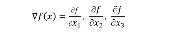 Vf(x)=frac partial fpartial x_1, frac partial fpartial x_2, frac partial fpartial x_3