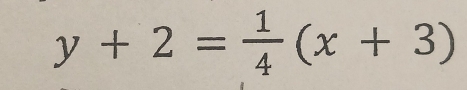 y+2= 1/4 (x+3)