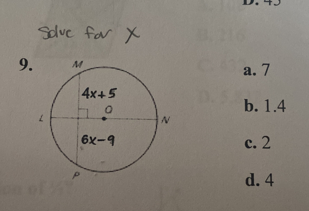 a. 7
b. 1.4
c. 2
d. 4