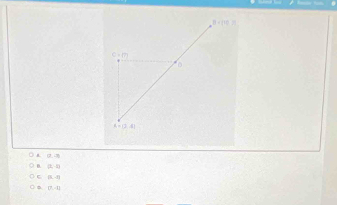 A. (2,-3)
B. (2,-1)
C (6,-3)
D. (7,-5)