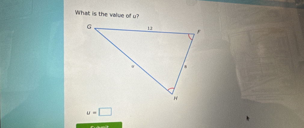 What is the value of u?
u=□
Cubmit