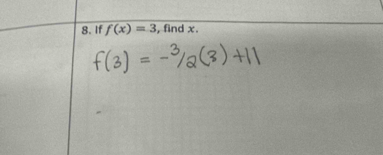 If f(x)=3 , find x.