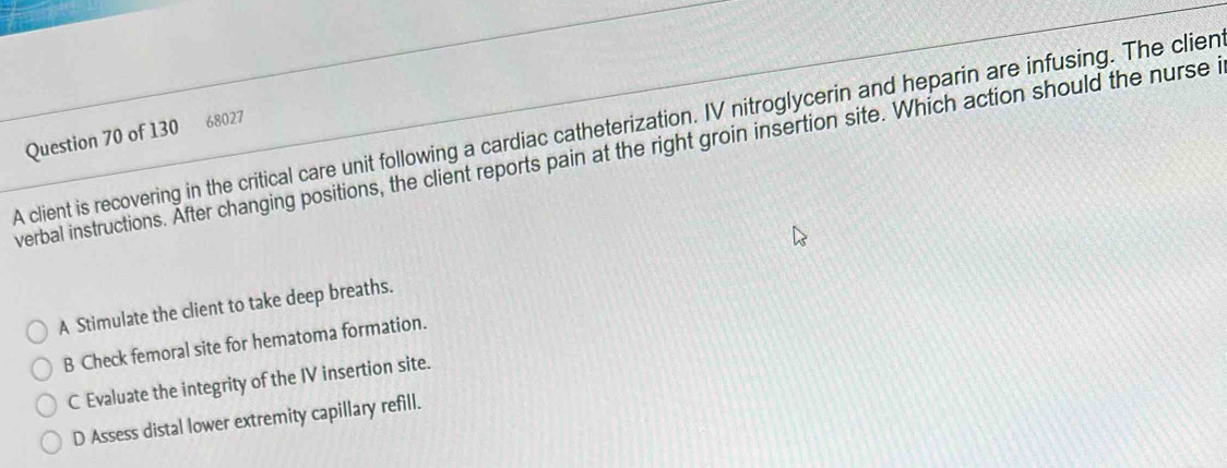 Solved: A client is recovering in the critical care unit following a ...