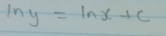 ln y=ln x+c