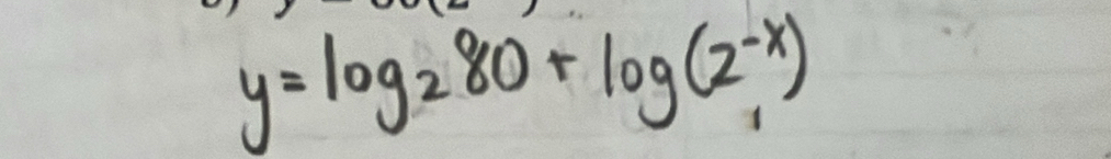 y=log _280+log (2^(-x))