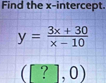 Find the x-intercept.
([?],0)