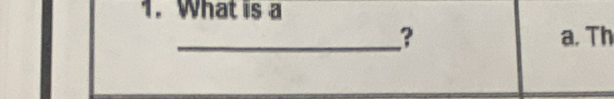 What is a
_? a. Th