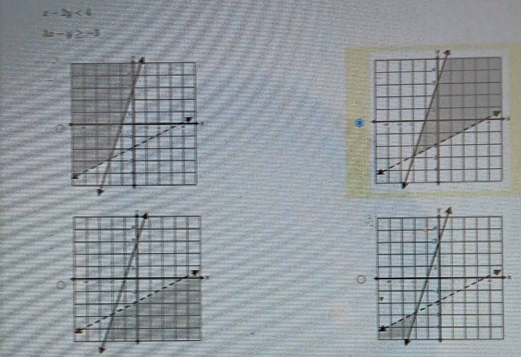 x-2y<4</tex>
3x-y≥ -3