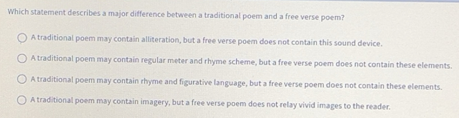 Gelöst:Which statement describes a major difference between a ...