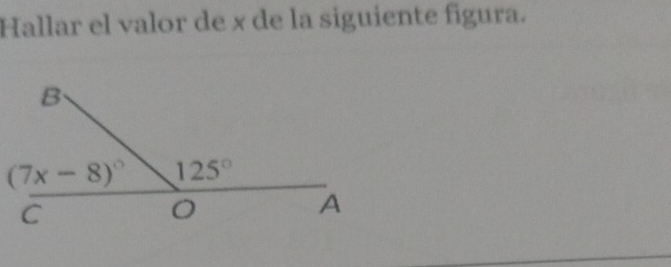 Hallar el valor de x de la siguiente figura.