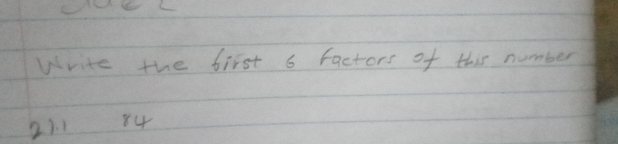 Write the birst 6 factors of this number
21.184