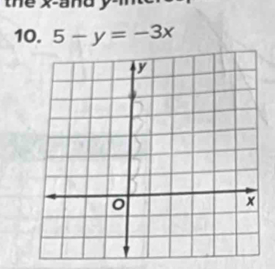 x -and y
10. 5-y=-3x