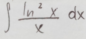 ∈t frac (ln )^2xdx