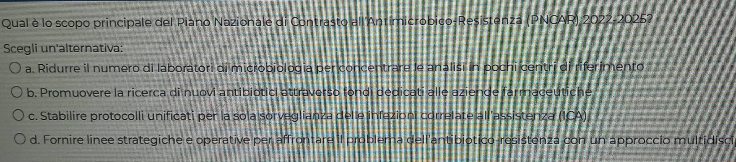 Risolto:Qual è lo scopo principale del Piano Nazionale di Contrasto all ...