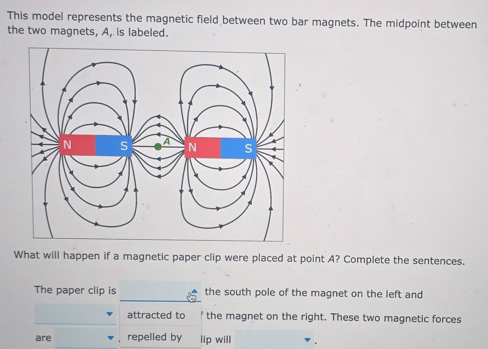Solved: This model represents the magnetic field between two bar ...