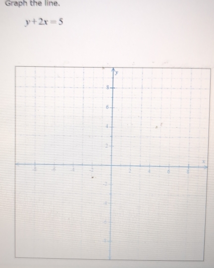 Graph the line.
y+2x=5
x