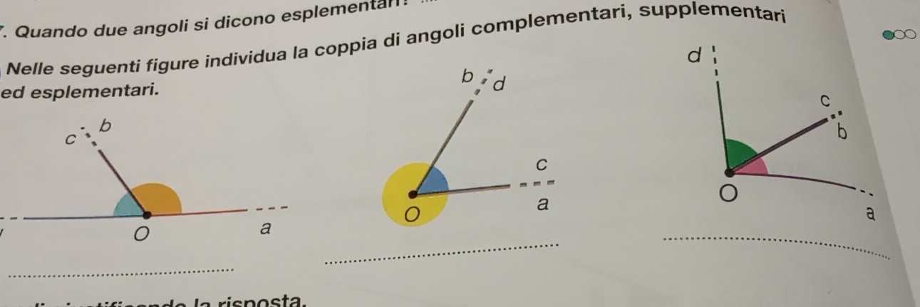 Risolto:Quando due angoli si dicono esplementa Nelle seguenti figure ...