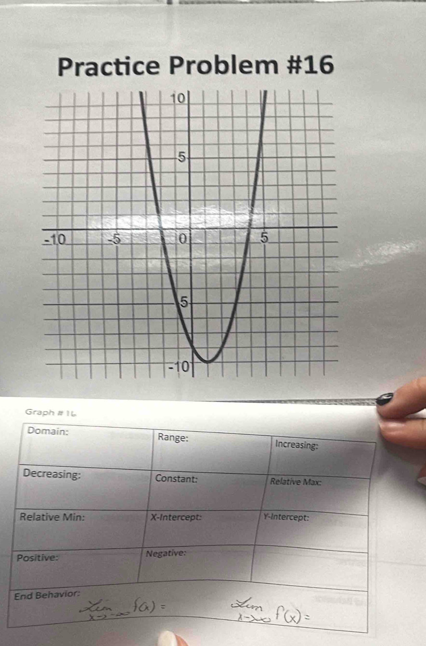 Practice Problem #16 
Graph # 1