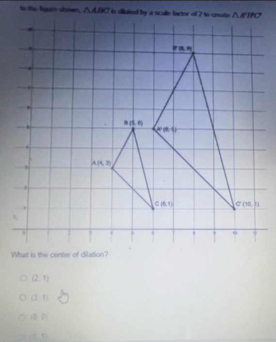 in the figure shown, △ ABC
(2,1)
(3,1)
(0,0)
(3,1)