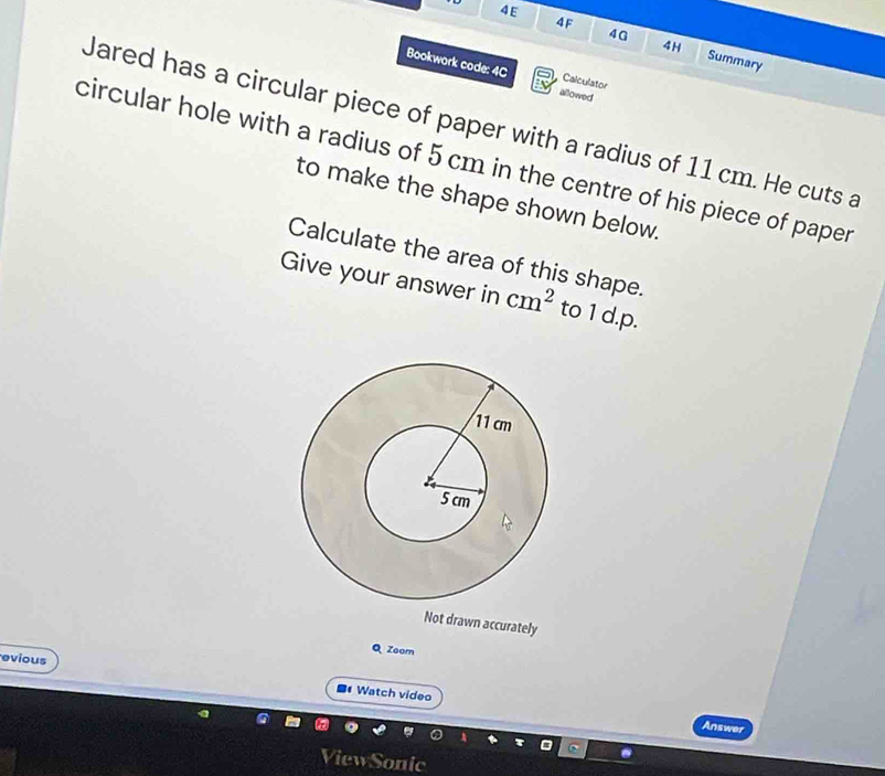 Solved: 4E 4F 4G 4H Summary Bookwork code: 4C allowed Calculator Jared ...