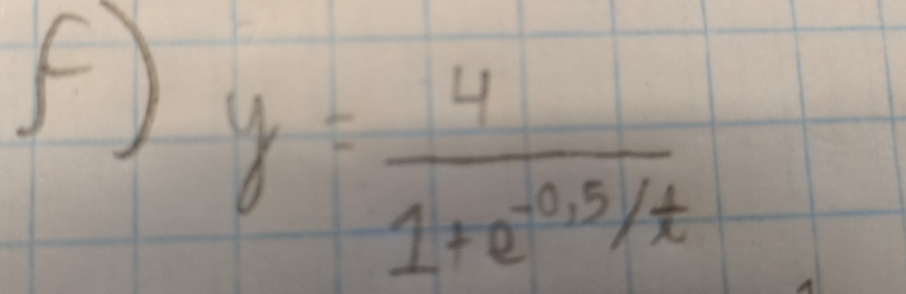 y= 4/1+e^(-0.5/t) 