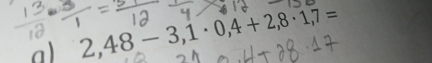 al 2,48-3,1· 0,4+2,8· 1,7=