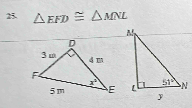 △ EFD≌ △ MNL