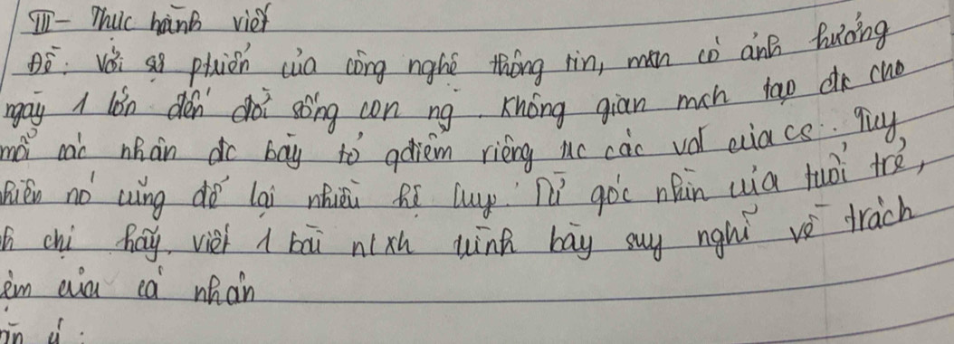 T- Thuc hanB viet 
oò: vǎi so puien cua cóng nghé thóng rin, man cò ǎnā luòing 
ngay 1 lon dén dài sōng con ng. Khóng giān mch lap de cho 
mái cài nhàn do bay to adiem rìèng Mc càc vol eliacs. juy 
Qiéi no wíng dǒ lai nhii Rí lup nú gòc nóàn wia tuò tre, 
h chi hay, vier bāi nixh winh bay suy nghú vè frach 
im aiu ca mhàn 
in à