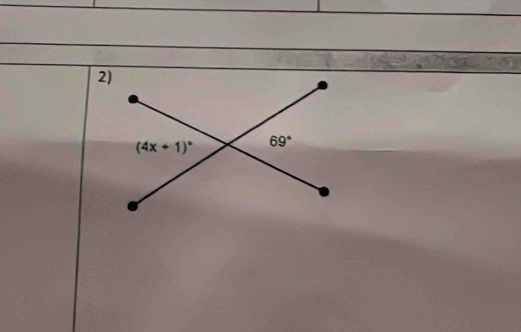 (4x+1)^circ 
69°