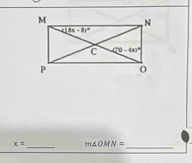 x=
m∠ OMN=