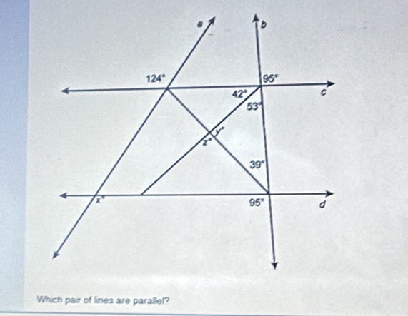 Which pair of lines are parallet?