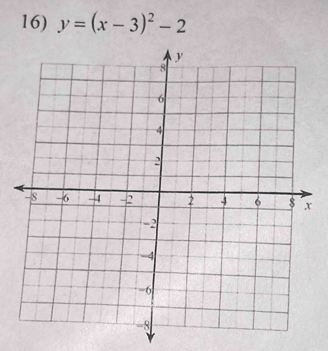 y=(x-3)^2-2