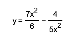 y= 7x^2/6 - 4/5x^2 