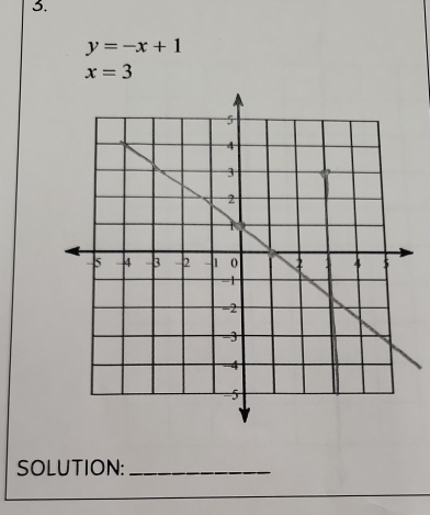 y=-x+1
x=3
SOLUTION:_