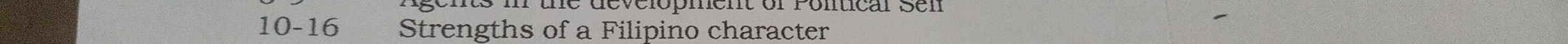 10- 16 Strengths of a Filipino character