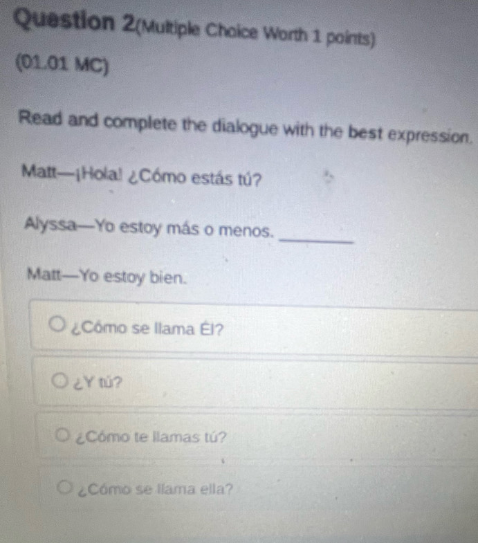 Solved: Question 2(Multiple Choice Worth 1 points) (01.01 MC) Read and ...