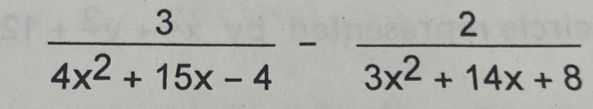  3/4x^2+15x-4 - 2/3x^2+14x+8 