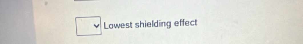 Lowest shielding effect