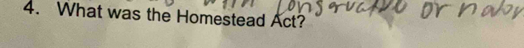 What was the Homestead Act?