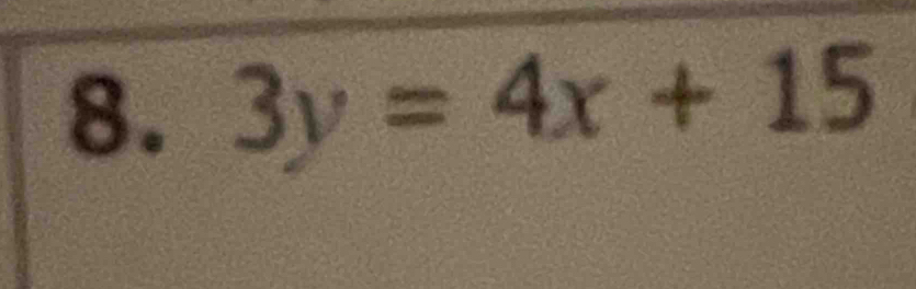 3y=4x+15