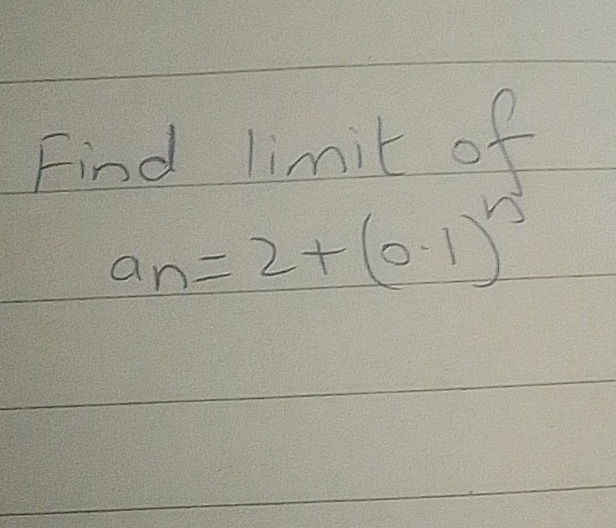 Find limit of
a_n=2+(0.1)^n