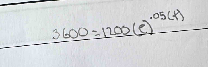 3600=1200(e)^· 05(t) frac x 3n+1