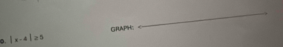 GRAPH: 
_ 
0. |x-4|≥ 5