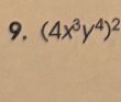 (4x^3y^4)^2