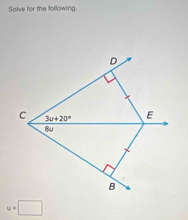 Solve for the following.
u=□