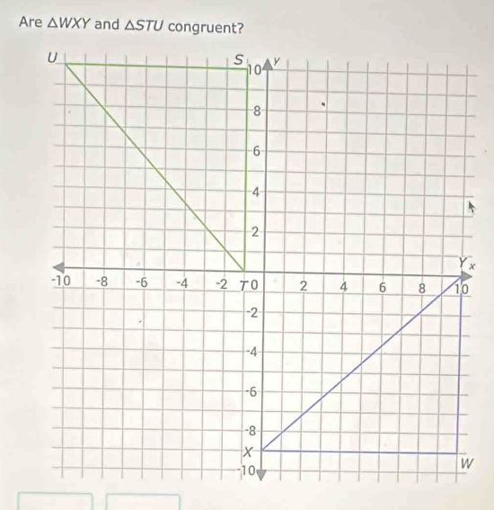 Are △ WXY and △ STU congruent?