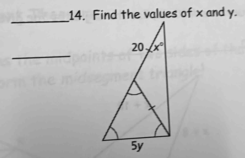 Find the values of x and y.
_
_