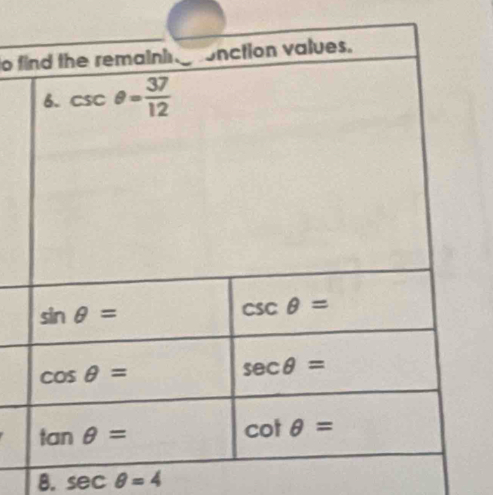 sec θ =4