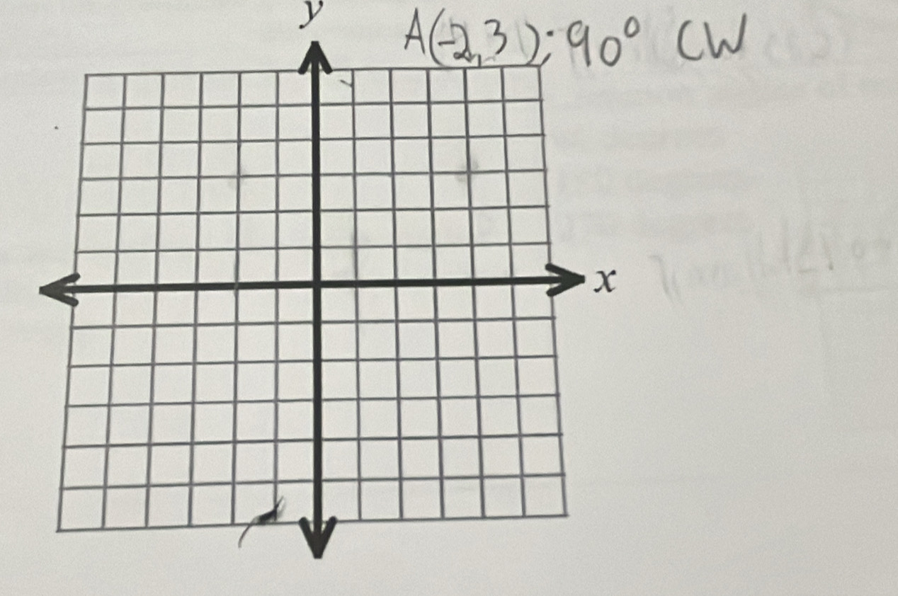 A(-2,3):90° cW