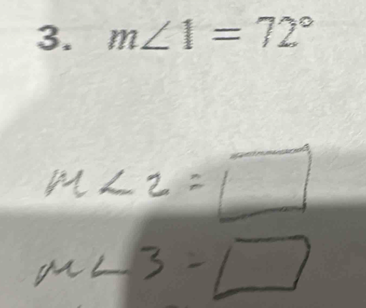 m∠ 1=72°